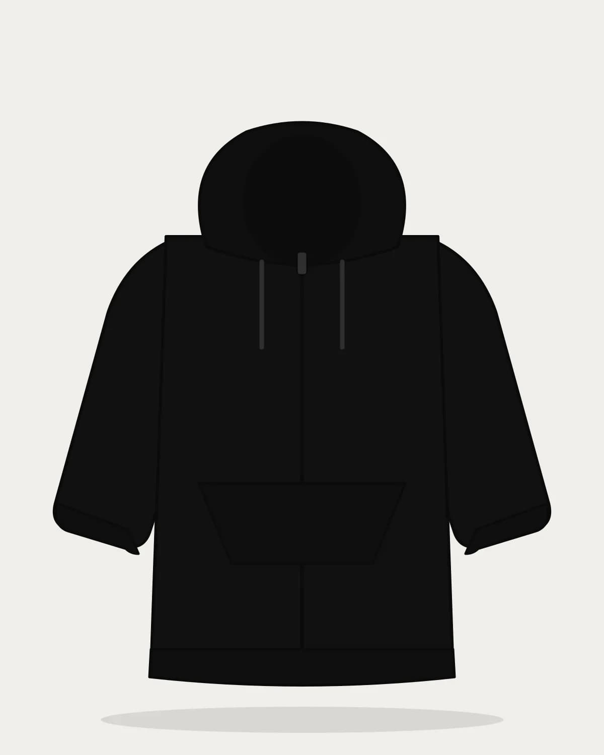Stimpy Hoodie, Black, front view